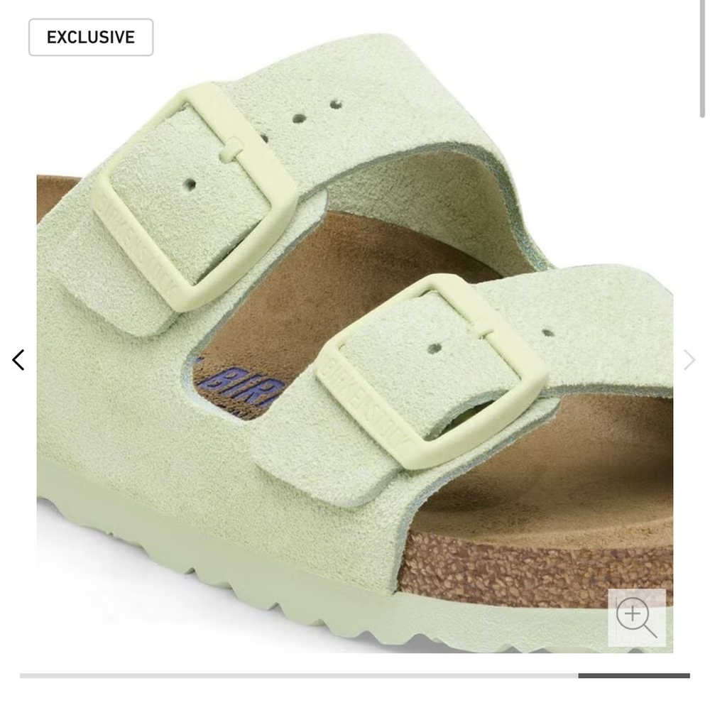 Birkenstock Arizona Soft Footbed Sandals in Light Green Suede - Picture 6 of 11